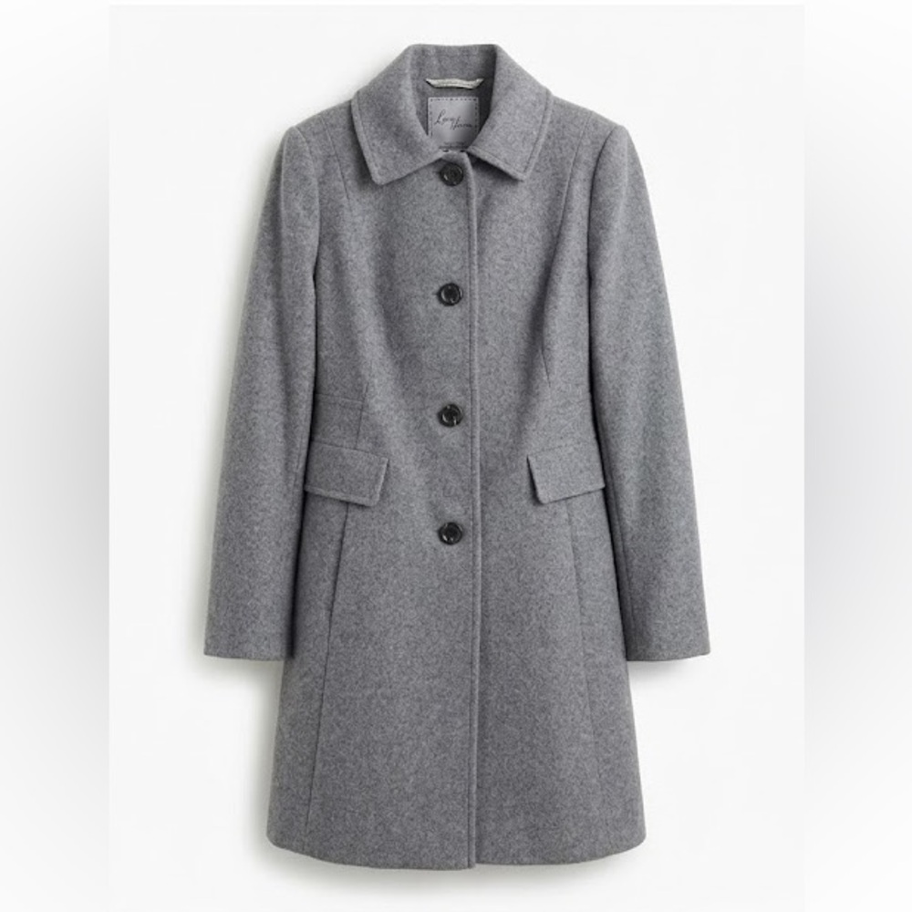 Larry Levine Classic Grey Wool Blend Walker Coat